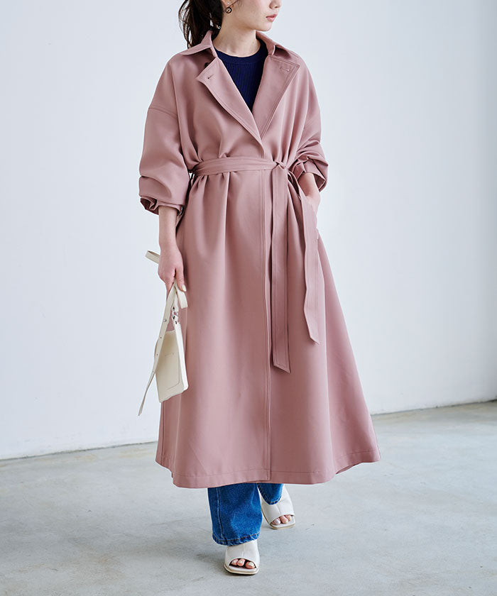 ティティベイト titivate ステンカラーワークオーバーコート （ダークピンク） ダークピンク