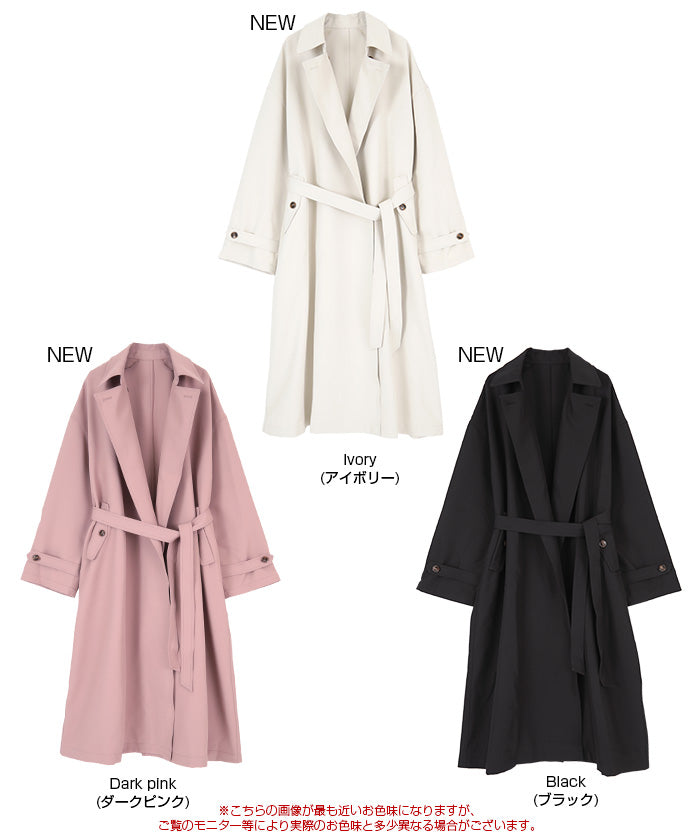 ティティベイト titivate ステンカラーワークオーバーコート （ダークピンク） ダークピンク