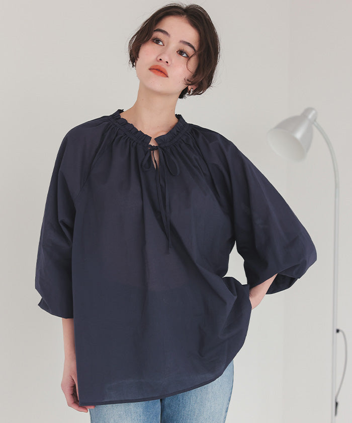 ティティベイト titivate リボン付きAラインギャザーブラウス