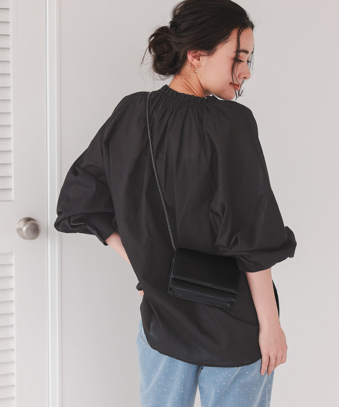 ティティベイト titivate リボン付きAラインギャザーブラウス