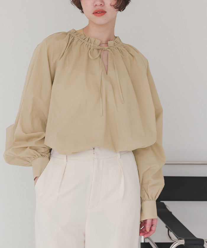 ティティベイト titivate リボン付きAラインギャザーブラウス