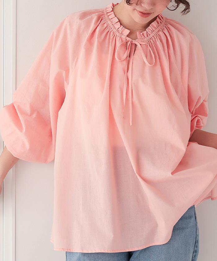 ティティベイト titivate リボン付きAラインギャザーブラウス