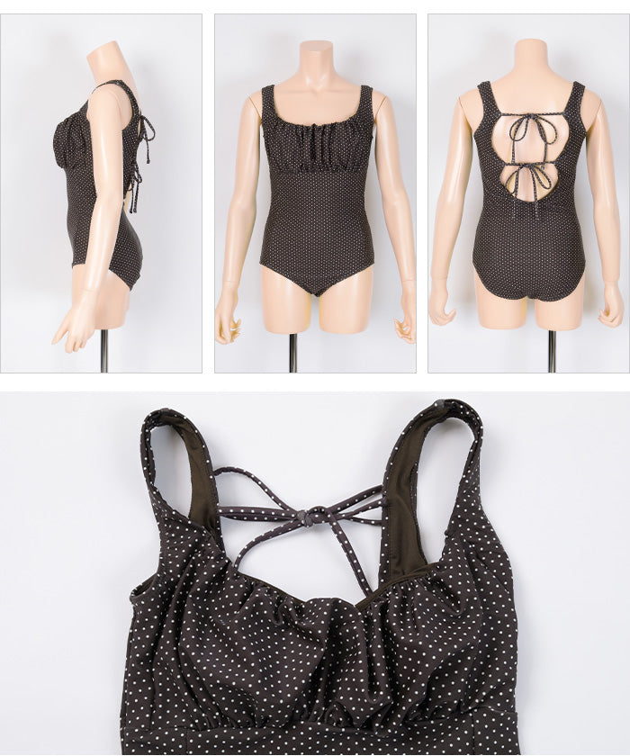Titivate Round Neck Gathered One Piece/Swimsuit [Non-returnable item]