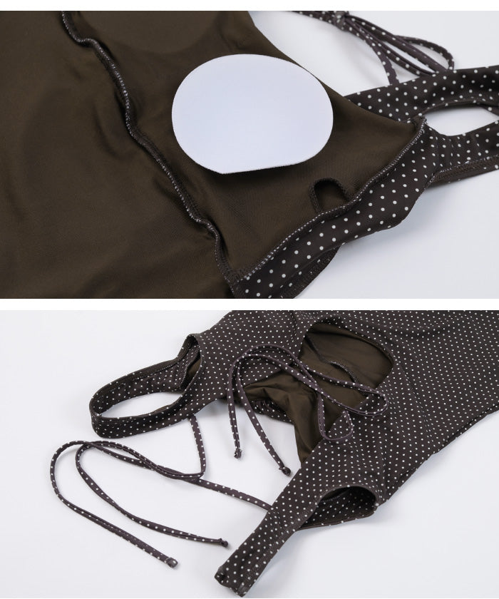 Titivate Round Neck Gathered One Piece/Swimsuit [Non-returnable item]