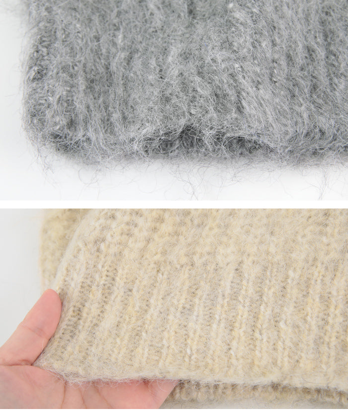 ティティベイト titivate モヘアライクシャギーVネックニットカーディガン （グレー） グレー