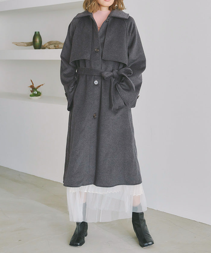 ティティベイト titivate ウールブレンドステンカラーコート （ブラウン） ブラウン