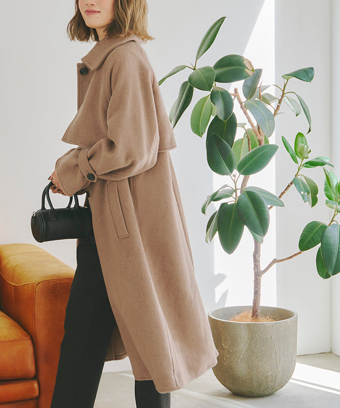 ティティベイト titivate ウールブレンドステンカラーコート （ブラウン） ブラウン