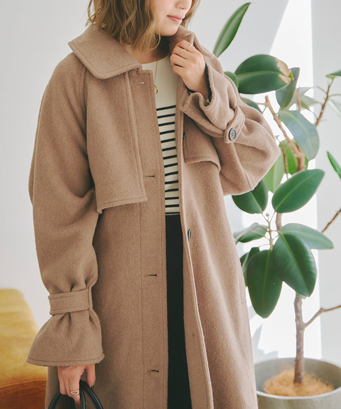 ティティベイト titivate ウールブレンドステンカラーコート （ブラウン） ブラウン