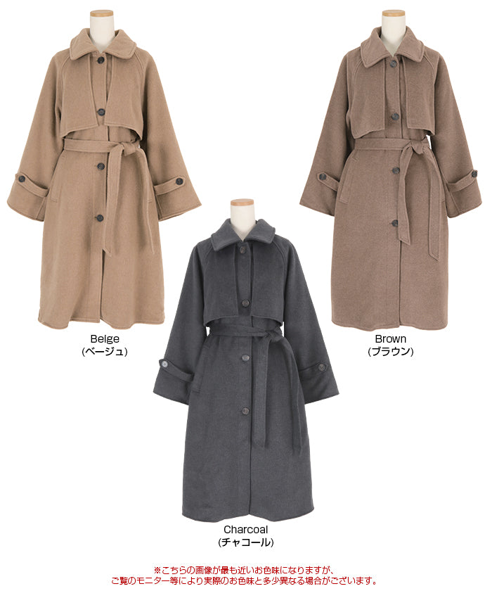 ティティベイト titivate ウールブレンドステンカラーコート （ブラウン） ブラウン