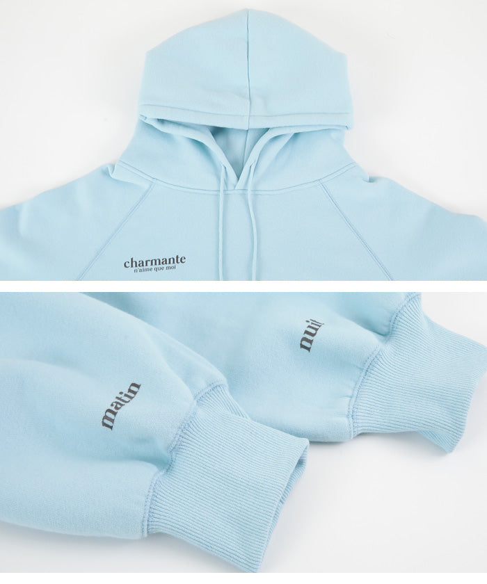 ティティベイト titivate 裏起毛ロゴショートフード付きプルオーバー