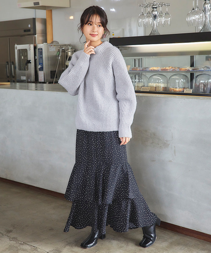 ティティベイト titivate ハイネックふわっとタッチニット