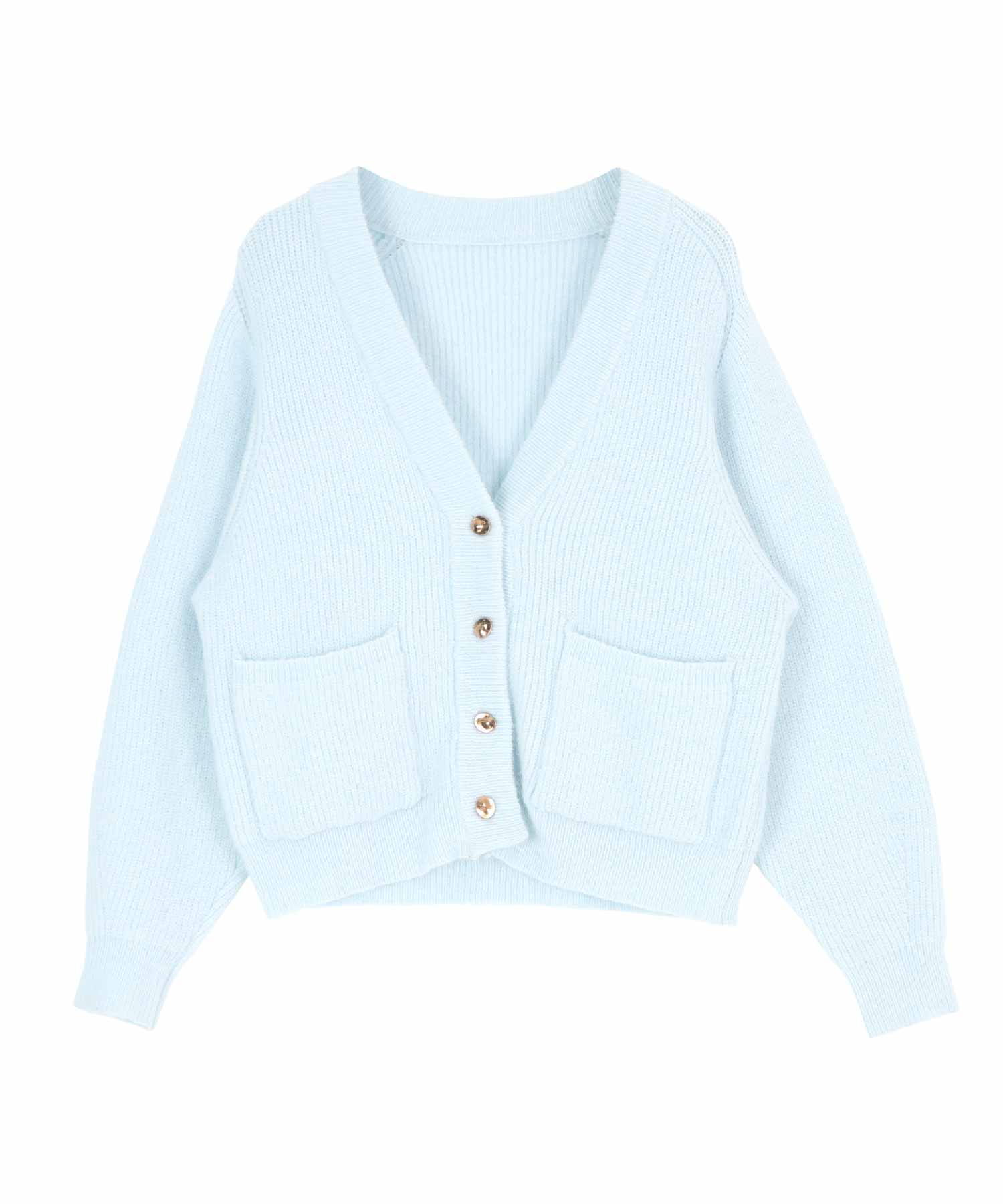 ティティベイト titivate ポケット付きVネックニットカーディガン （ライトブルー） ライトブルー