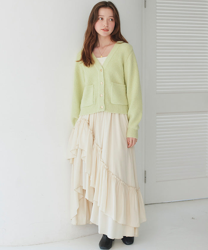 ティティベイト titivate ポケット付きVネックニットカーディガン （ライトブルー） ライトブルー