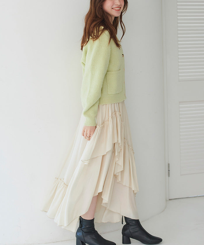 ティティベイト titivate ポケット付きVネックニットカーディガン （ライトブルー） ライトブルー