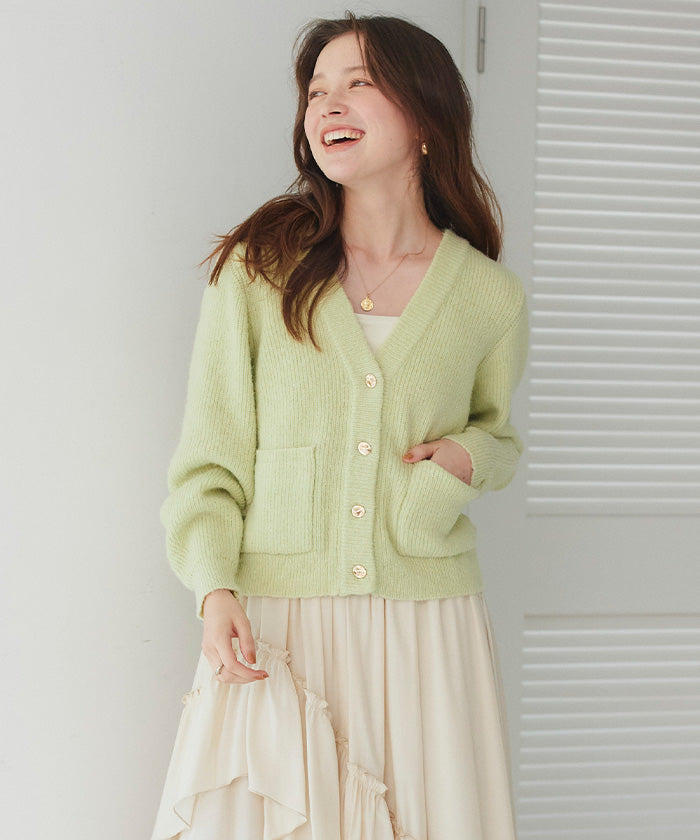 ティティベイト titivate ポケット付きVネックニットカーディガン （ライトブルー） ライトブルー