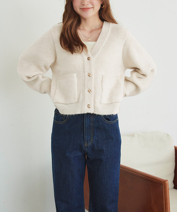 ティティベイト titivate ポケット付きVネックニットカーディガン （ライトブルー） ライトブルー