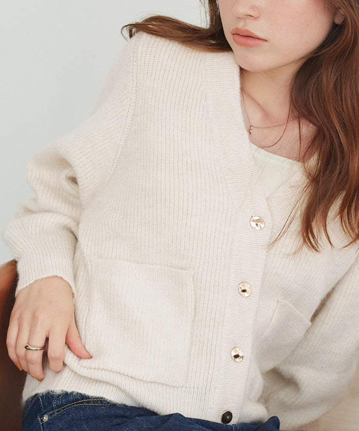 ティティベイト titivate ポケット付きVネックニットカーディガン （ライトブルー） ライトブルー