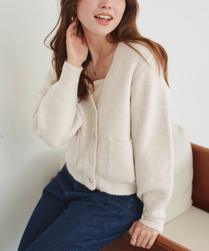 ティティベイト titivate ポケット付きVネックニットカーディガン （ライトブルー） ライトブルー