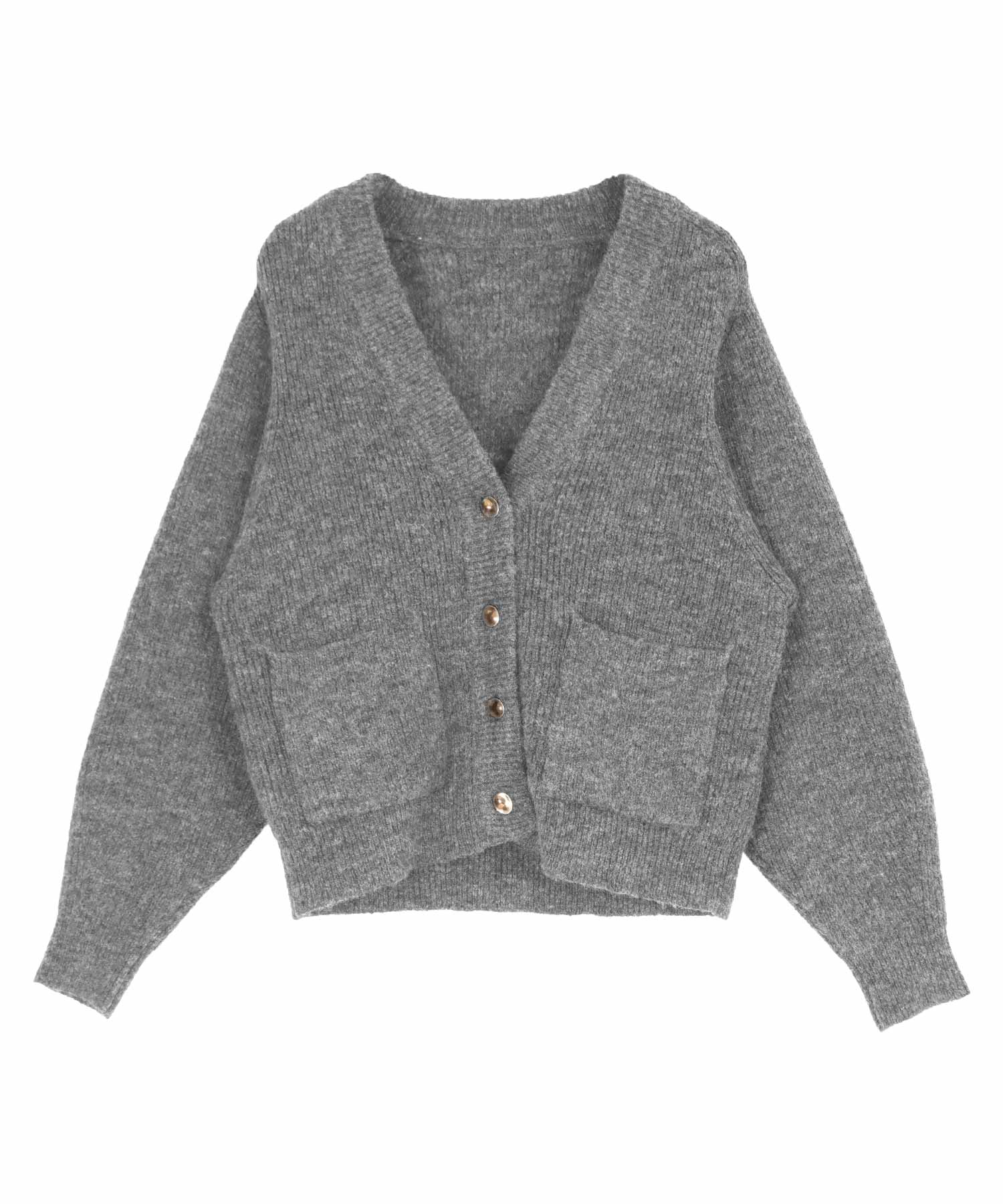 ティティベイト titivate ポケット付きVネックニットカーディガン （チャコール） チャコール