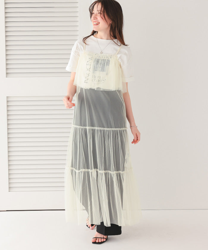 ティティベイト titivate チュールフリルキャミワンピース （ブラック） ブラック