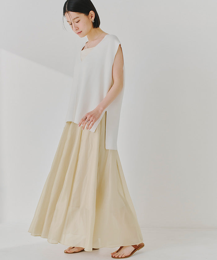 Titivate titivate sheer tuck gathered skirt