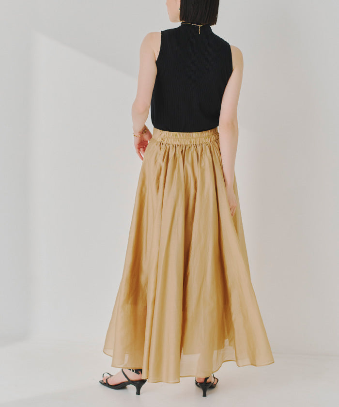 Titivate titivate sheer tuck gathered skirt