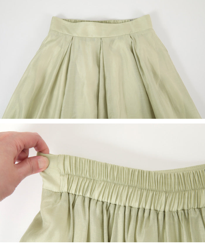 Titivate titivate sheer tuck gathered skirt