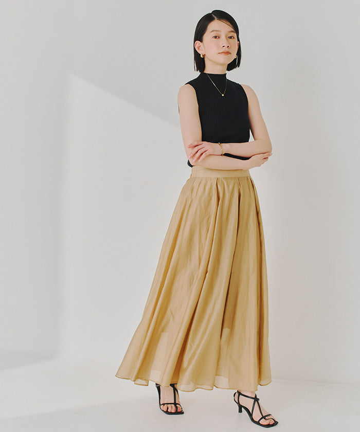 Titivate titivate sheer tuck gathered skirt