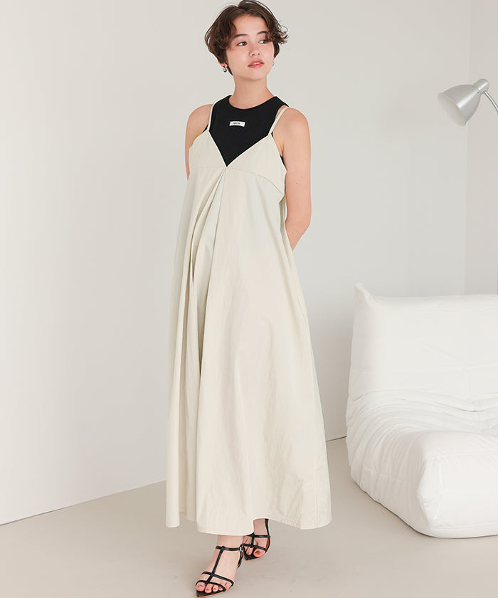 ティティベイト titivate ワイドタックキャミソールワンピース （エクリュ） エクリュ