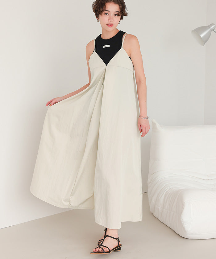 ティティベイト titivate ワイドタックキャミソールワンピース （エクリュ） エクリュ