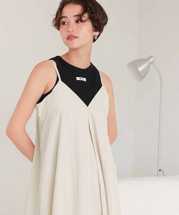 ティティベイト titivate ワイドタックキャミソールワンピース （エクリュ） エクリュ
