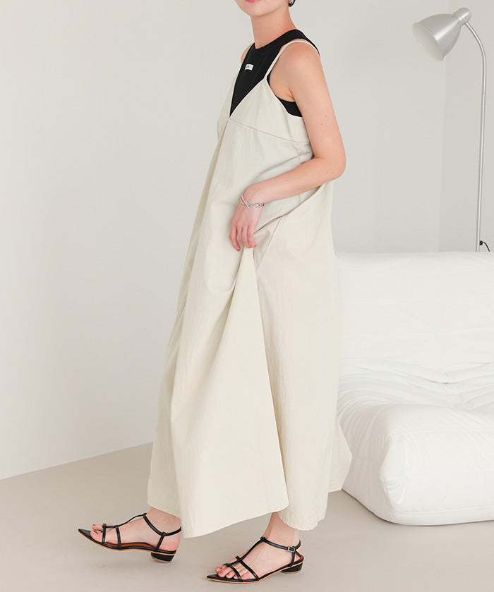 ティティベイト titivate ワイドタックキャミソールワンピース （エクリュ） エクリュ