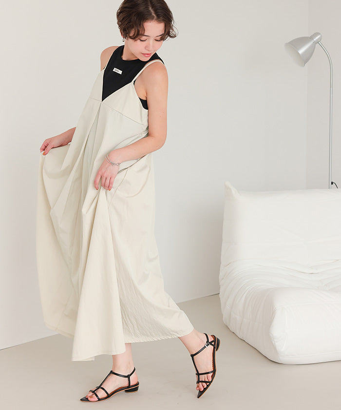 ティティベイト titivate ワイドタックキャミソールワンピース （エクリュ） エクリュ