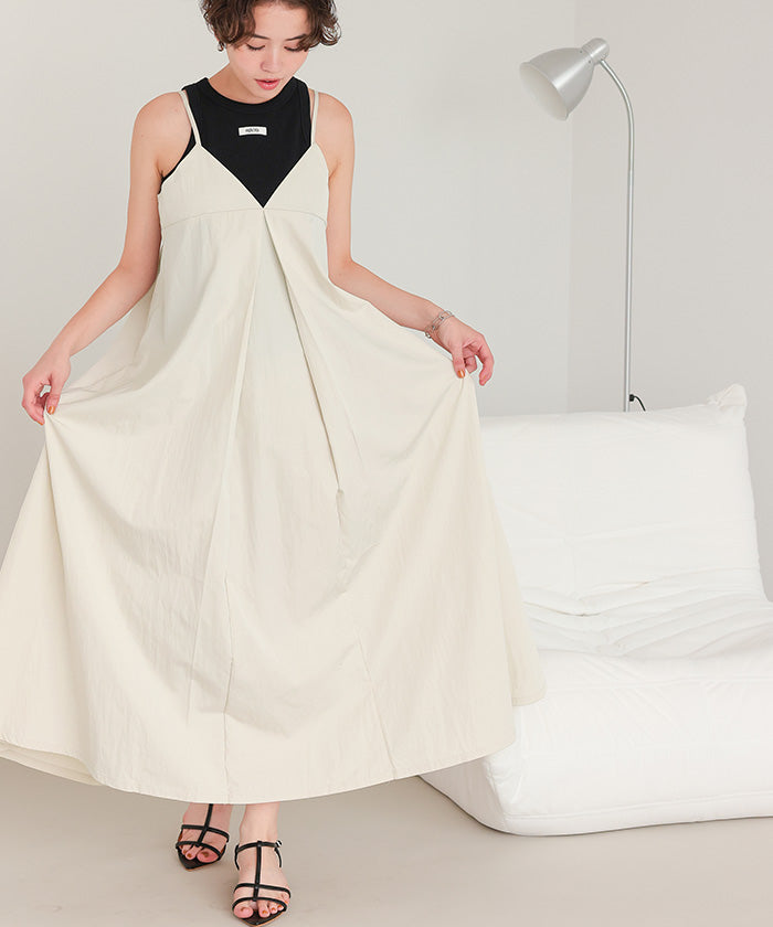 ティティベイト titivate ワイドタックキャミソールワンピース （エクリュ） エクリュ