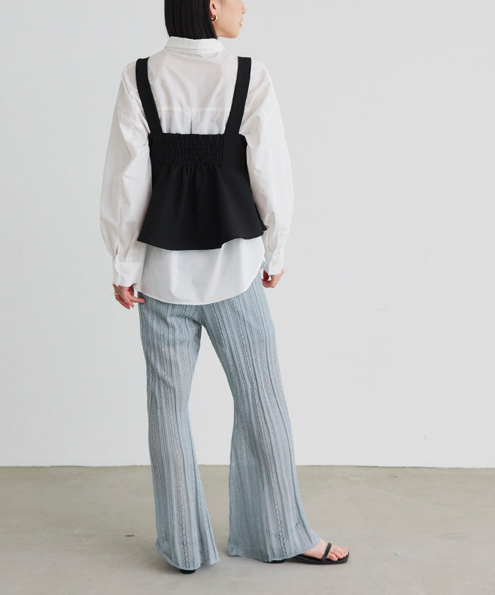 Titivate titivate lace flare knit pants