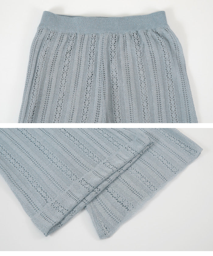 Titivate titivate lace flare knit pants