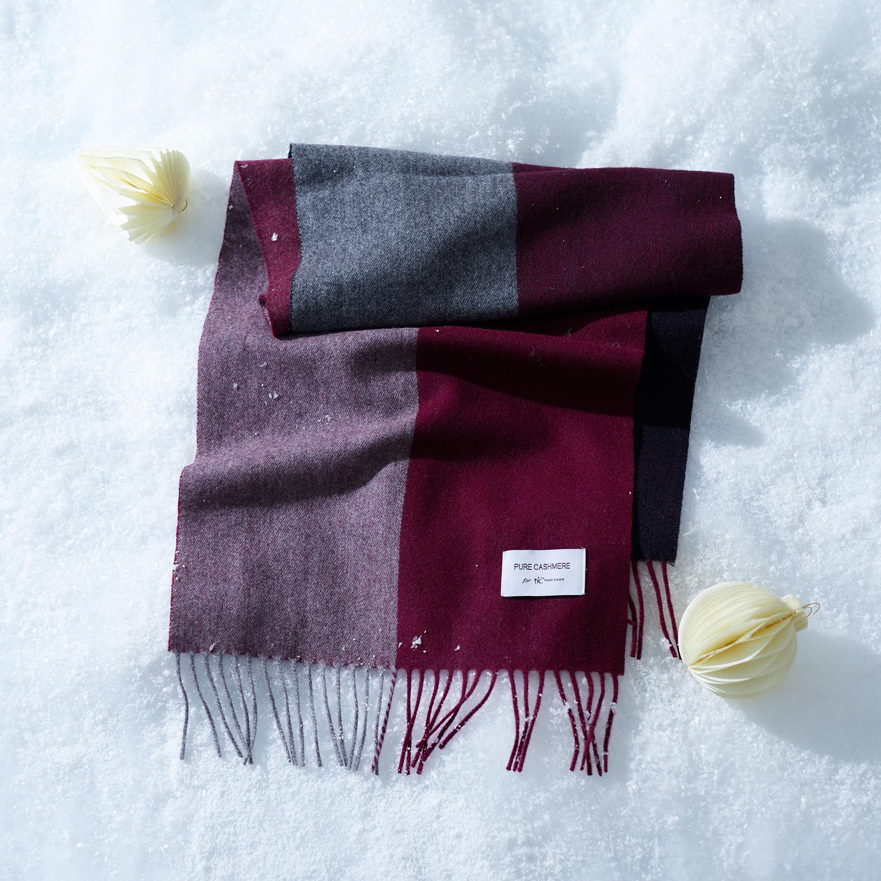 ティーケー タケオ キクチ tk.TAKEO KIKUCHI 【カシミヤ100％】ピュアカシミヤセパレートマフラー （ボルドー(564)） ボルドー(564)