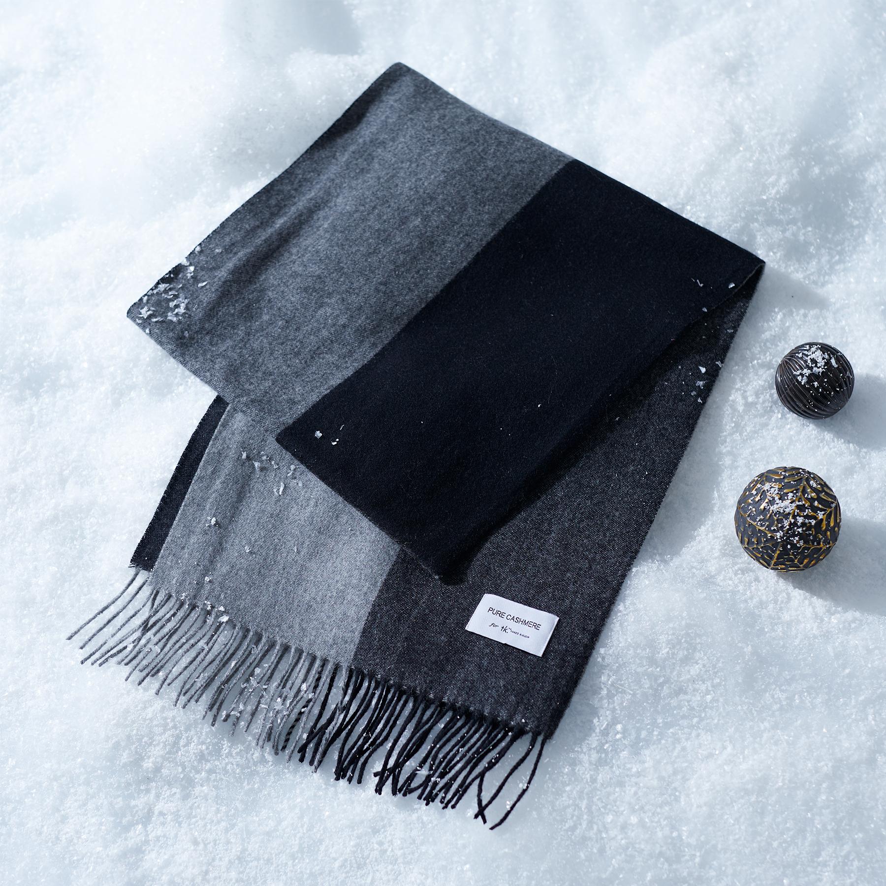 ティーケー タケオ キクチ tk.TAKEO KIKUCHI 【カシミヤ100％】ピュアカシミヤセパレートマフラー （ブラック(519)） ブラック(519)