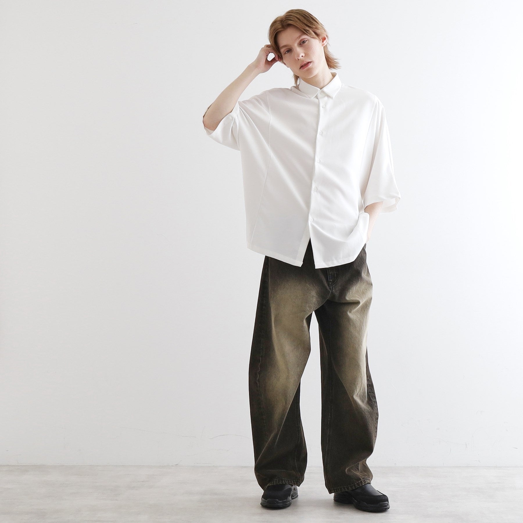 ティーケー タケオ キクチ tk.TAKEO KIKUCHI 配色ドルマンシャツ （ライトグレー(011)） ライトグレー(011)