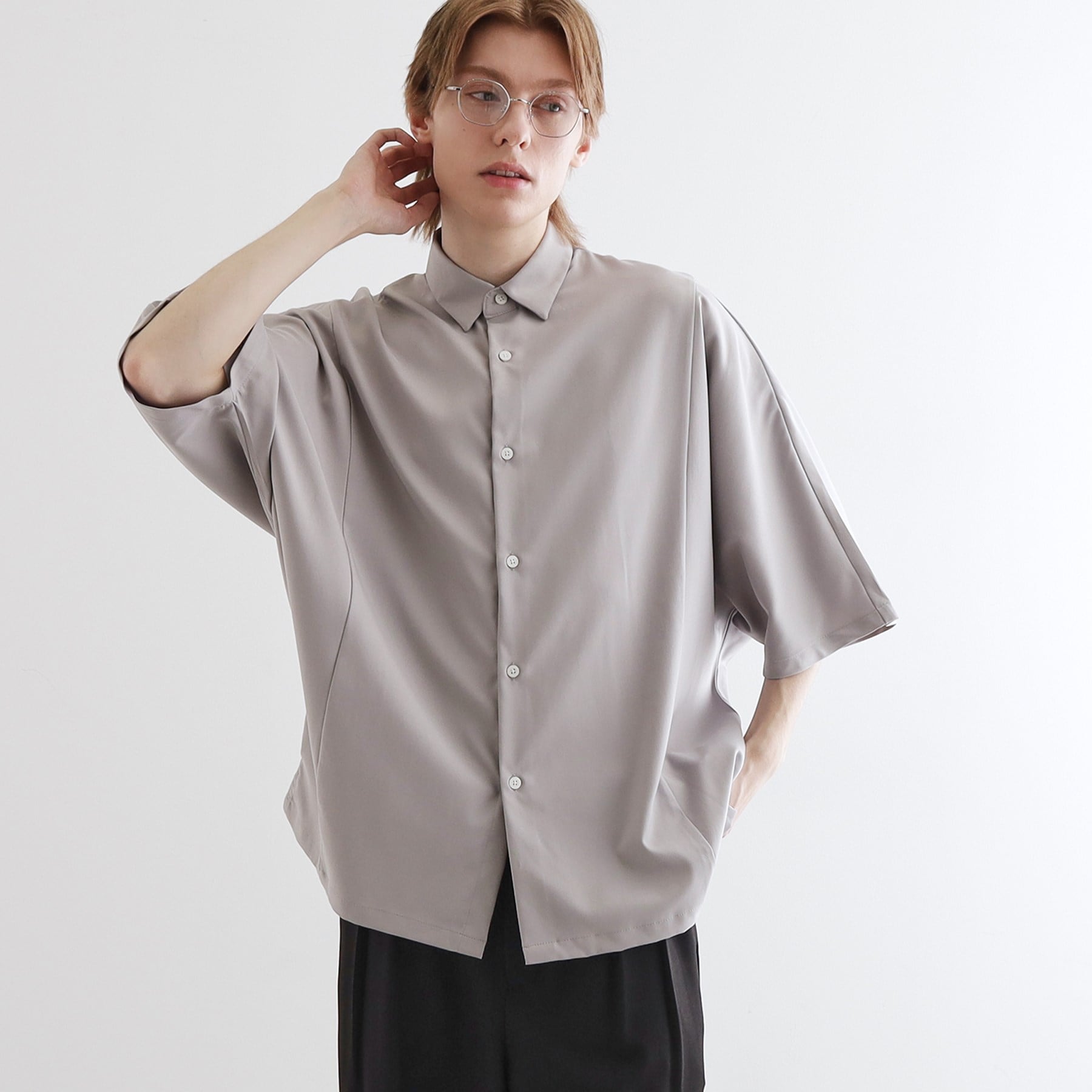 ティーケー タケオ キクチ tk.TAKEO KIKUCHI 配色ドルマンシャツ （ライトグレー(011)） ライトグレー(011)