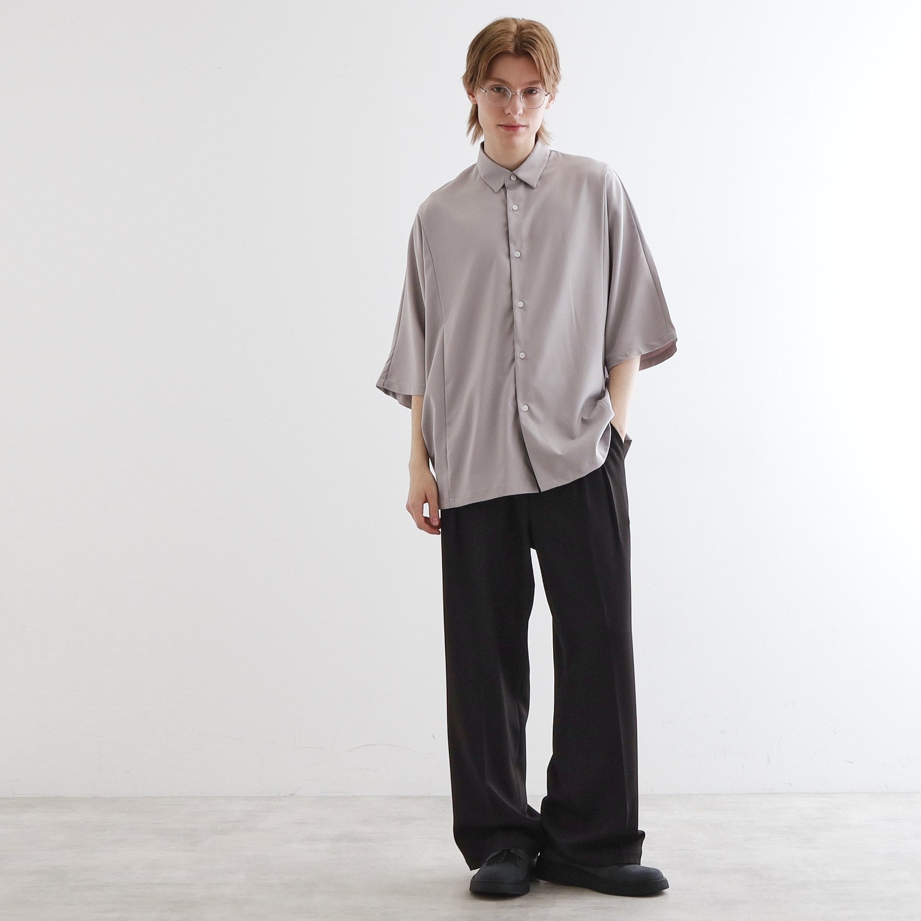 ティーケー タケオ キクチ tk.TAKEO KIKUCHI 配色ドルマンシャツ （ライトグレー(011)） ライトグレー(011)