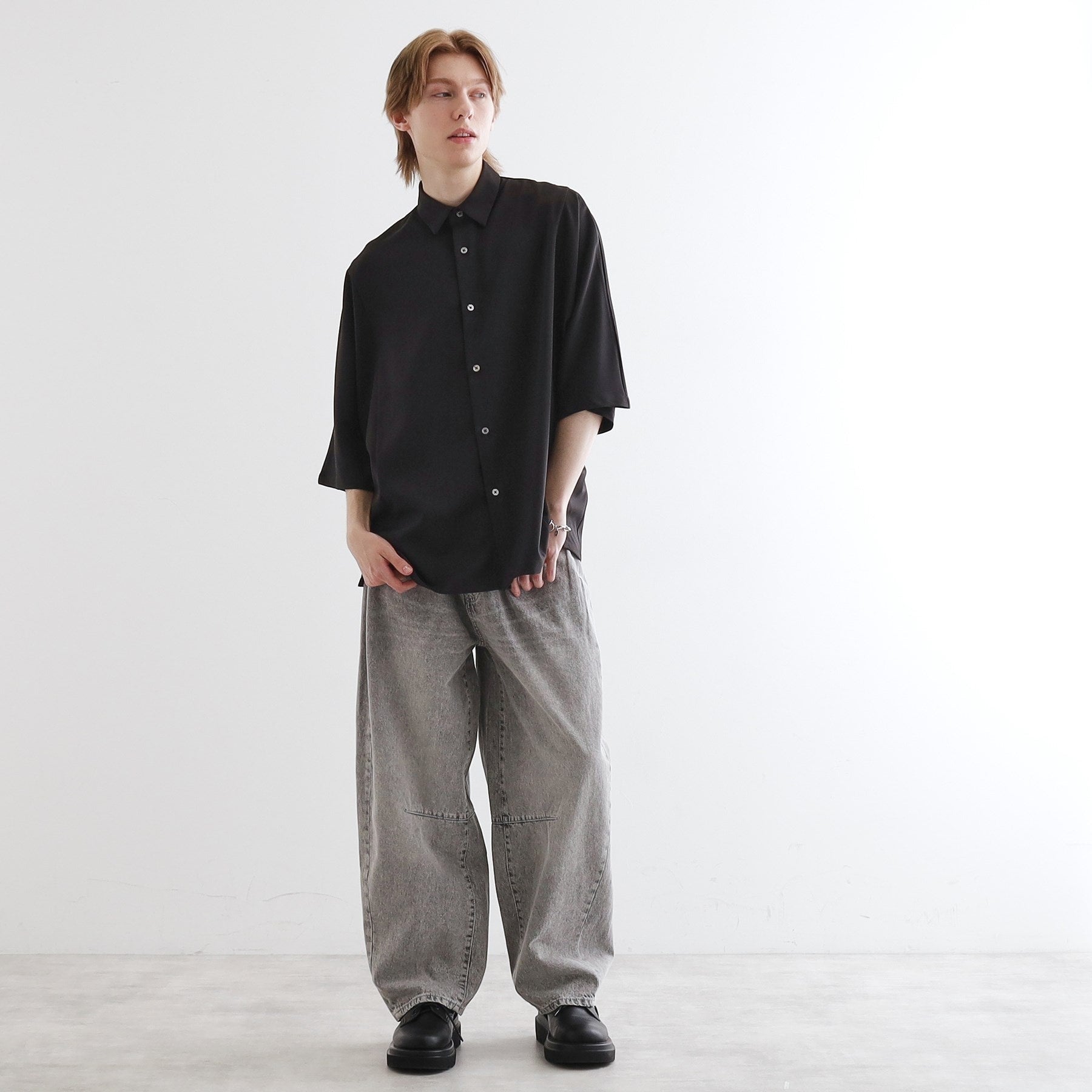 ティーケー タケオ キクチ tk.TAKEO KIKUCHI 配色ドルマンシャツ （ライトグレー(011)） ライトグレー(011)