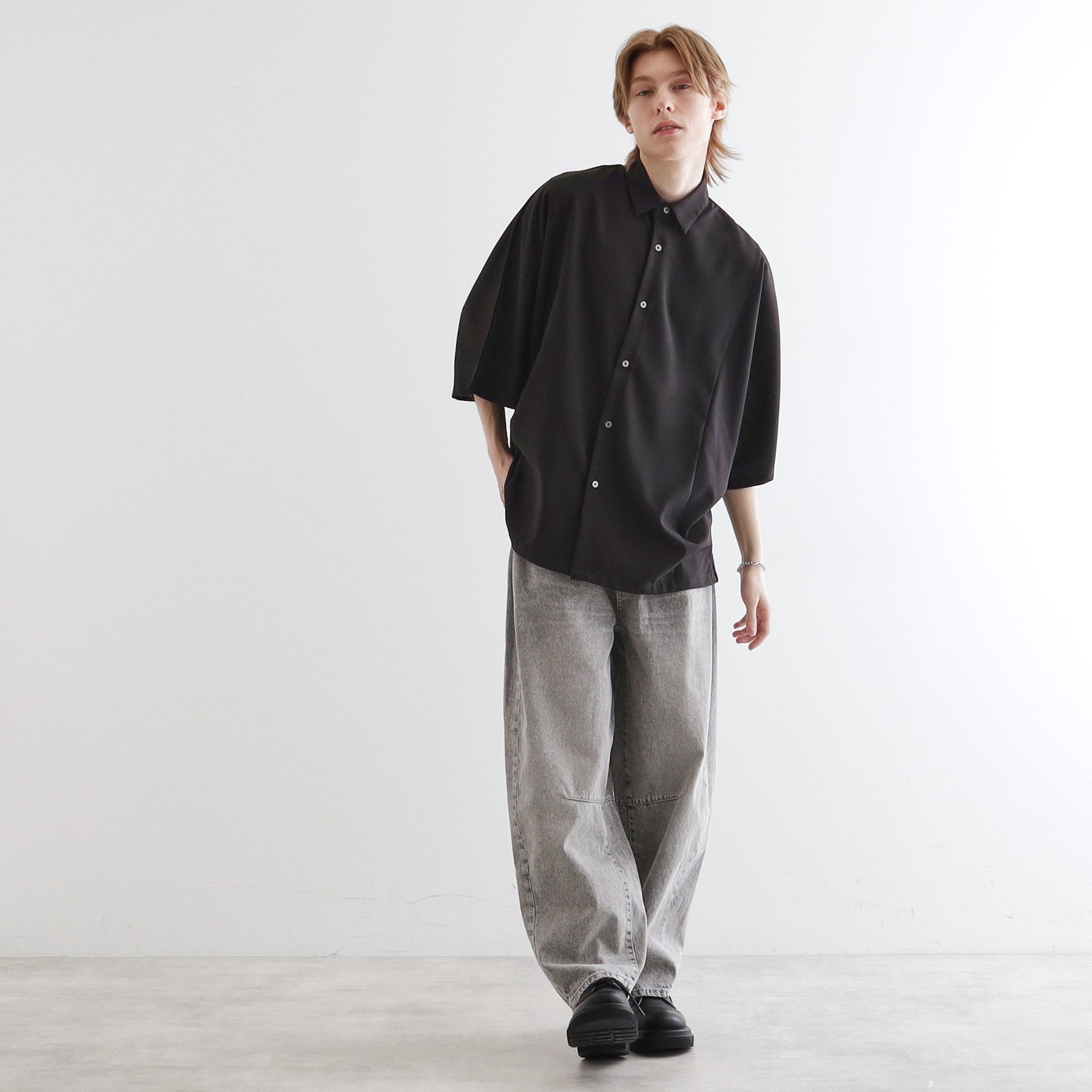 ティーケー タケオ キクチ tk.TAKEO KIKUCHI 配色ドルマンシャツ （ライトグレー(011)） ライトグレー(011)