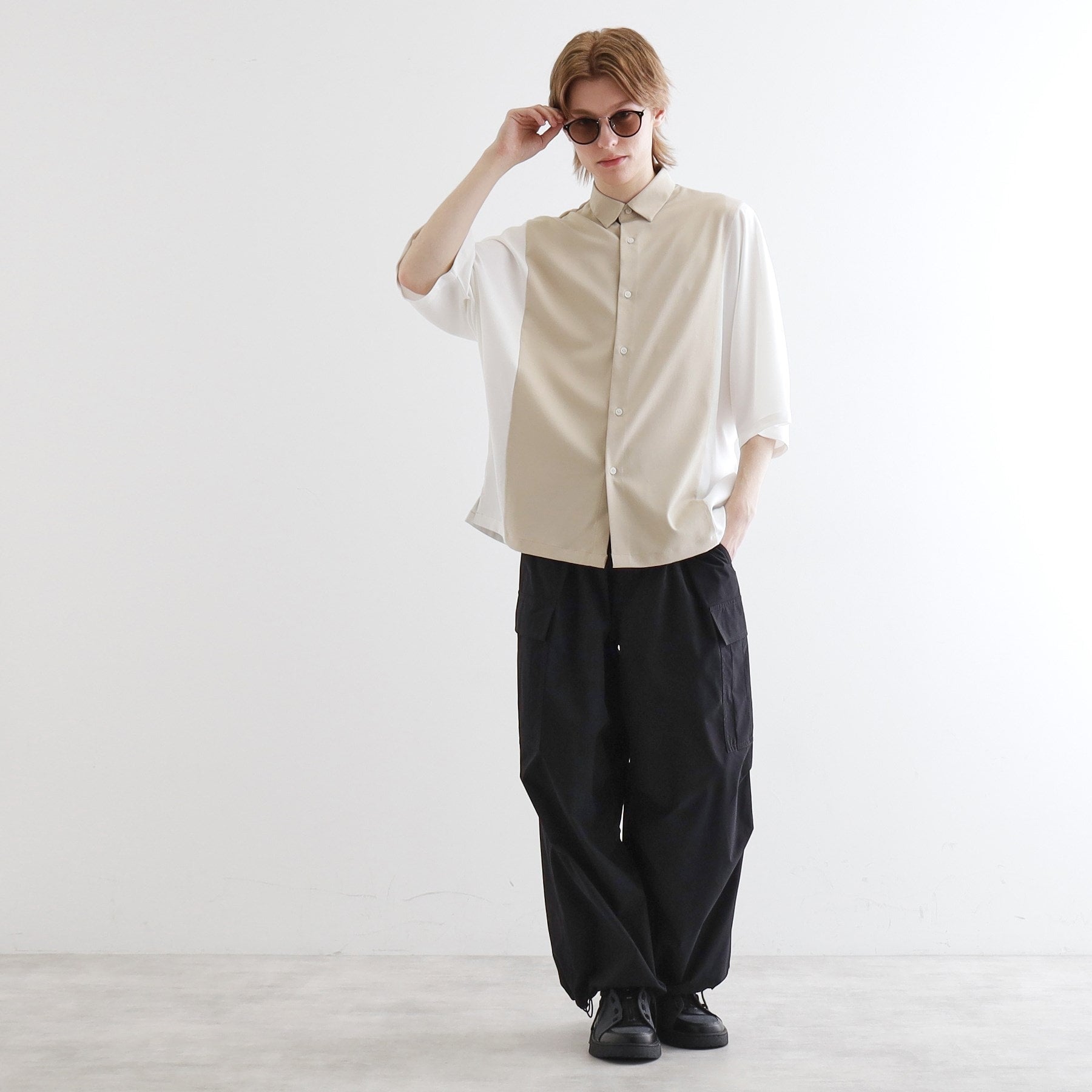 ティーケー タケオ キクチ tk.TAKEO KIKUCHI 配色ドルマンシャツ （ライトグレー(011)） ライトグレー(011)