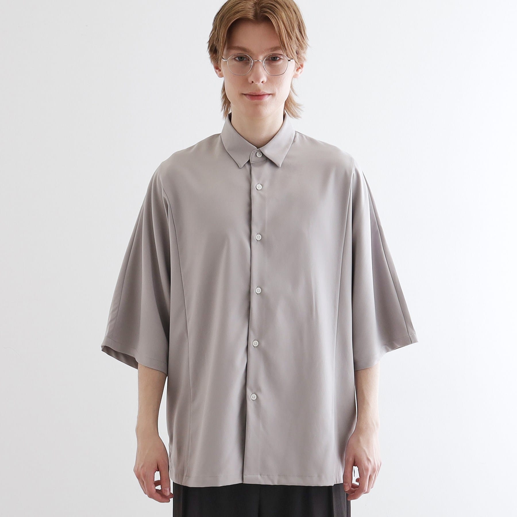 ティーケー タケオ キクチ tk.TAKEO KIKUCHI 配色ドルマンシャツ （ライトグレー(011)） ライトグレー(011)