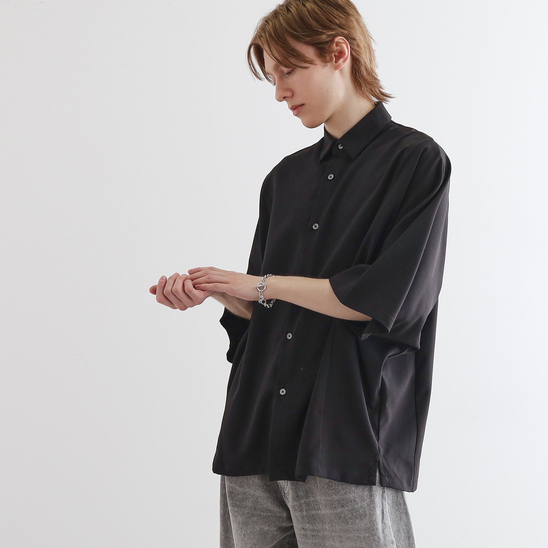 ティーケー タケオ キクチ tk.TAKEO KIKUCHI 配色ドルマンシャツ （ブラック(019)） ブラック(019)