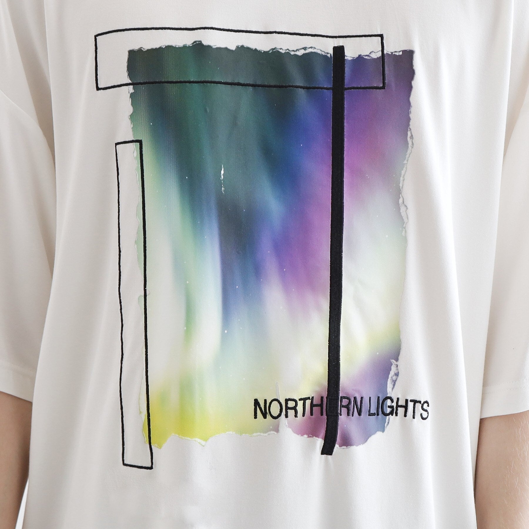 tk.TAKEO KIKUCHI tk.TAKEO KIKUCHI Aurora Print Draped T-Shirt