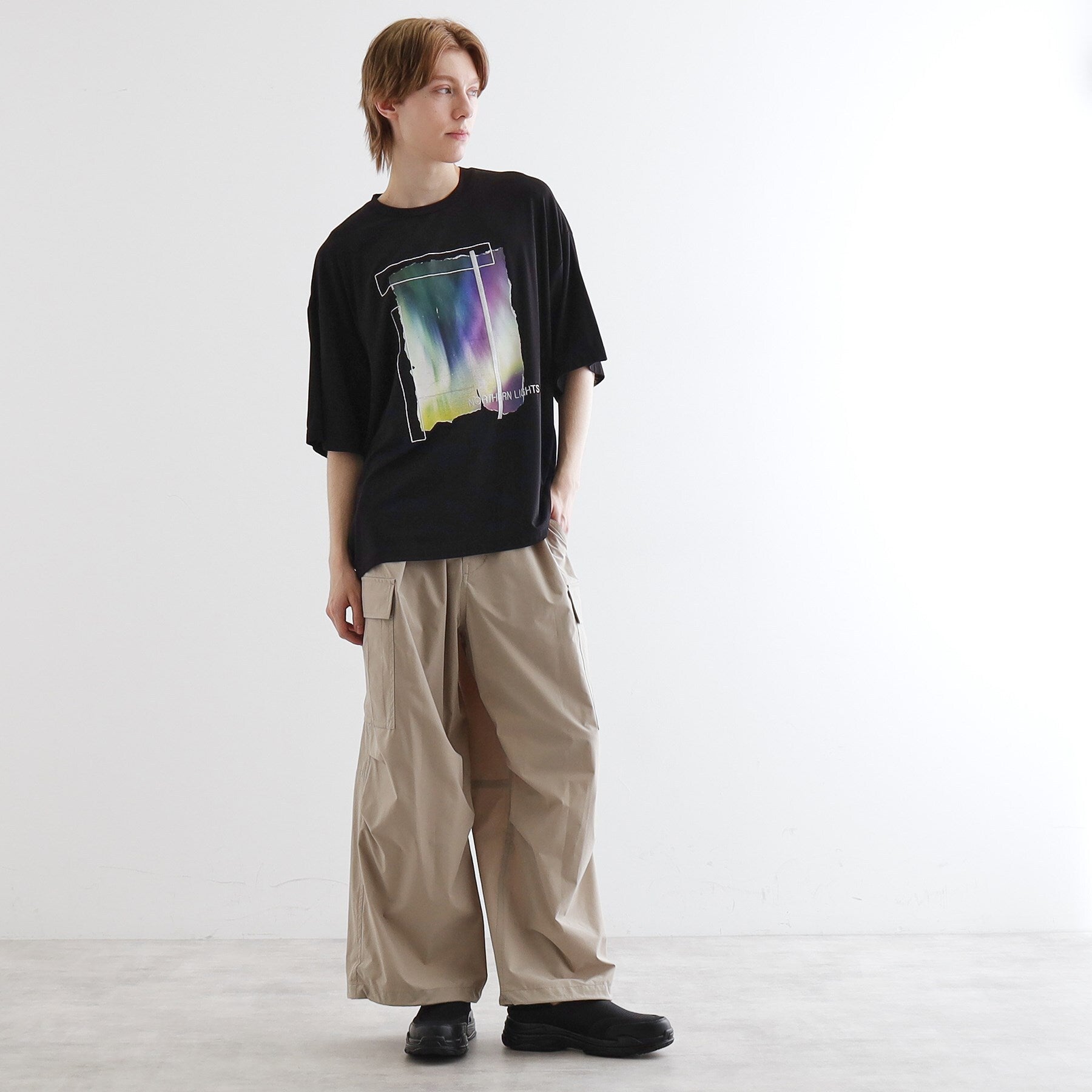 tk.TAKEO KIKUCHI tk.TAKEO KIKUCHI Aurora Print Draped T-Shirt