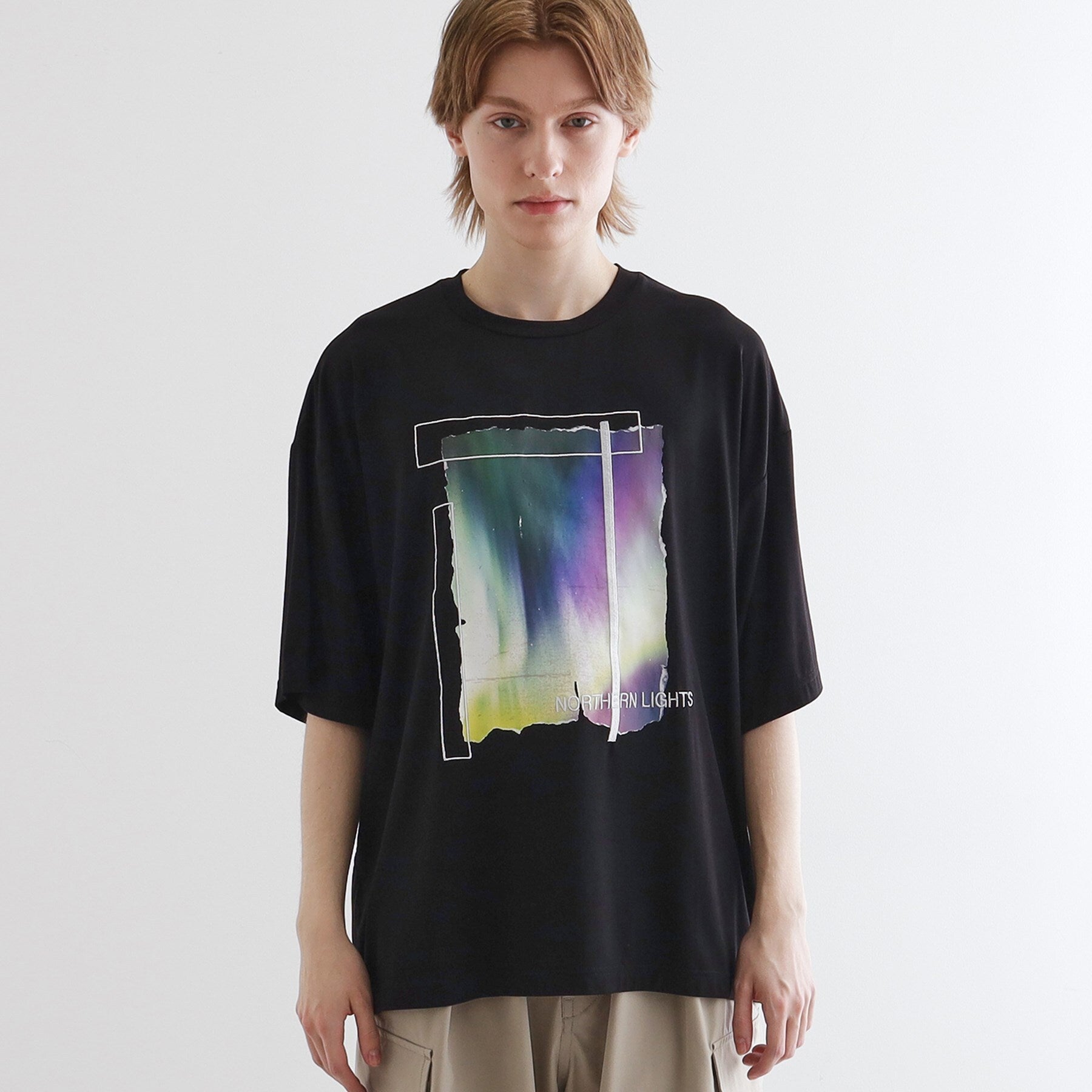 tk.TAKEO KIKUCHI tk.TAKEO KIKUCHI Aurora Print Draped T-Shirt