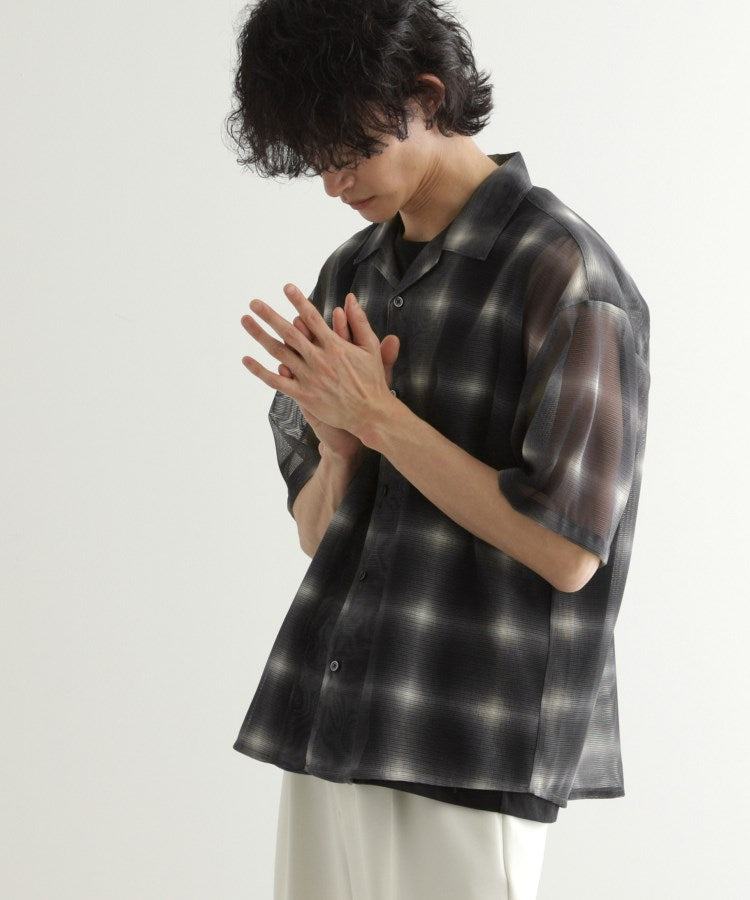 ティーケー タケオ キクチ tk.TAKEO KIKUCHI メッシュオンブレーチェックシャツ （ブラック(219)） ブラック(219)